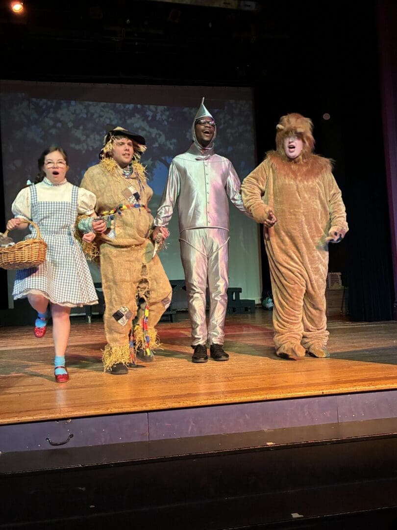 Actors dressed as Wizard of Oz characters