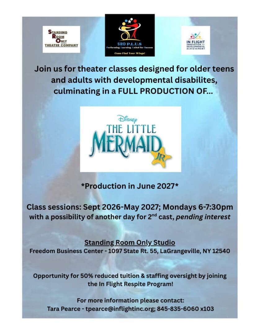Little Mermaid Jr. theater classes — adults with disabilities